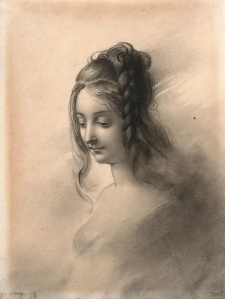 Girl head study av Anne Louis Girodet-Trioson
