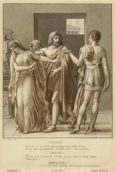 Phaedra Rejecting the Embraces of Theseus av Anne Louis Girodet-Trioson