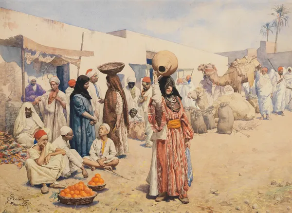 The orange sellers av Giulio Rosati