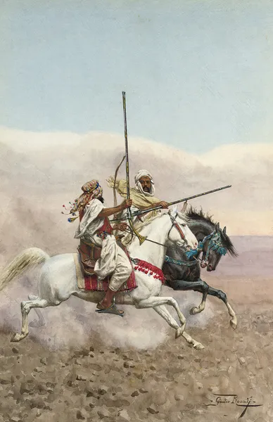 Two Arab Horsemen av Giulio Rosati