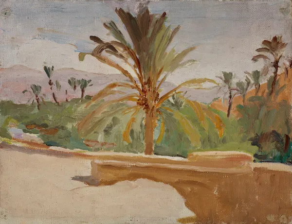 Biskra (Oasis with Palm Trees) av Jan Ciągliński
