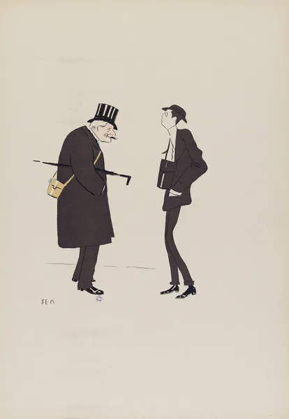 Baron de Brimont et Baron James-Armand de Rothschild av Georges Goursat (Sem)