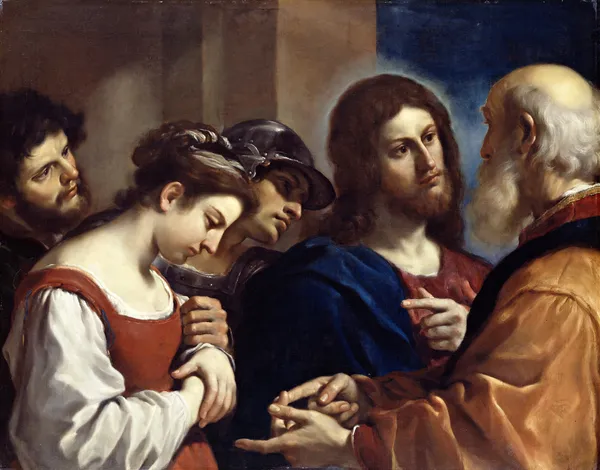 The Woman Taken In Adultery av Guercino