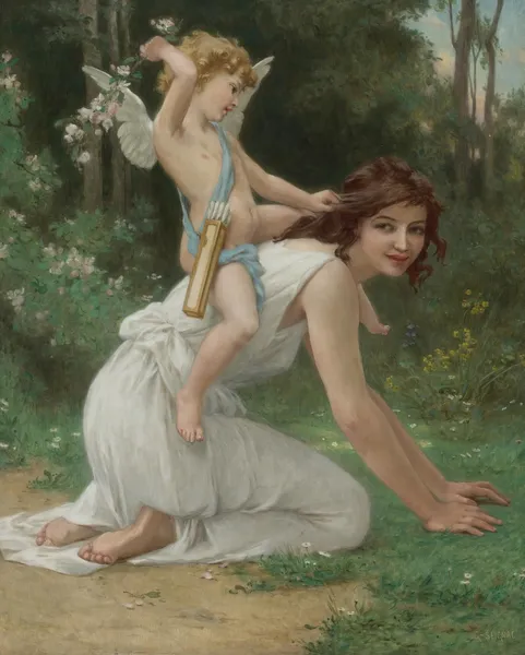 Venus And Cupid av Guillaume Seignac
