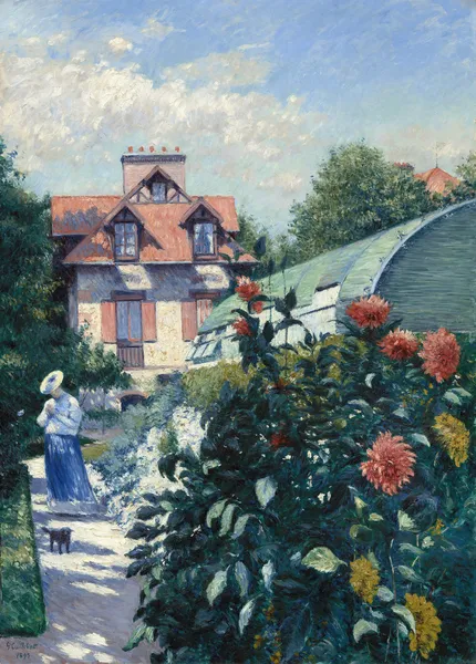 Dahlias,Garden at Petit Gennevilliers av Gustave Caillebotte