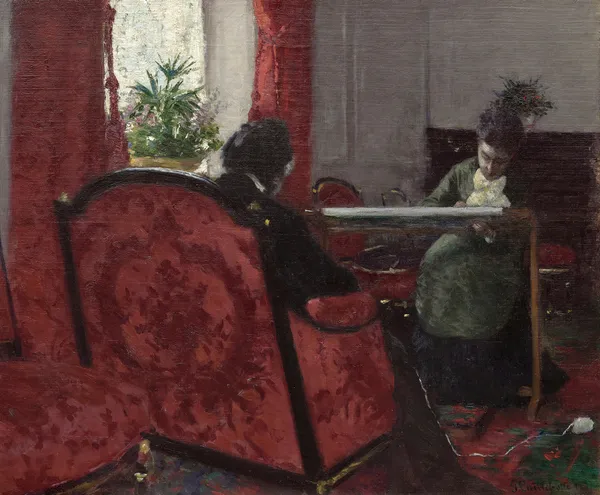 Portraits dans un intérieur av Gustave Caillebotte