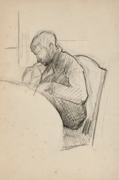 René Caillebotte à table, étude pour Le Déjeuner av Gustave Caillebotte