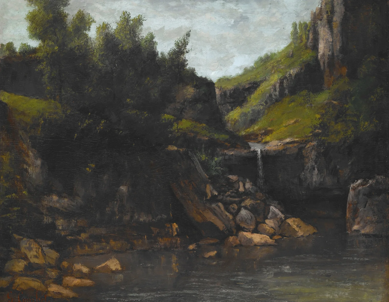 Cascade in a Rocky Landscape av Gustave Doré
