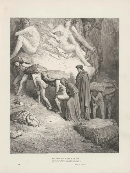 The vision of Purgatory and Paradise by Dante Alighieri Pl.18 av Gustave Doré