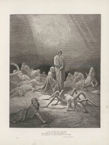 The vision of Purgatory and Paradise by Dante Alighieri Pl.19 av Gustave Doré