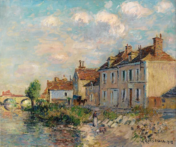 Le Quai Saint-Martin, Auxerre av Gustave Loiseau