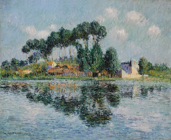 Peupliers sur les bords de l’Yonne av Gustave Loiseau