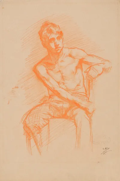 Seated Boy (19th century) av Gustave Vanaise