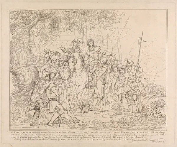 The Death of Sir Philip Sydney av John Hamilton Mortimer