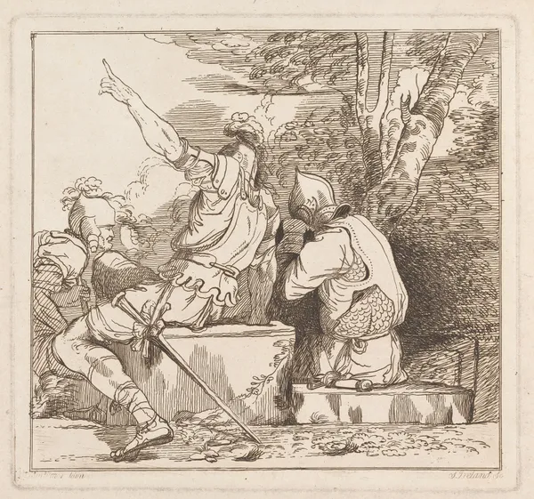 Three Soldiers av John Hamilton Mortimer