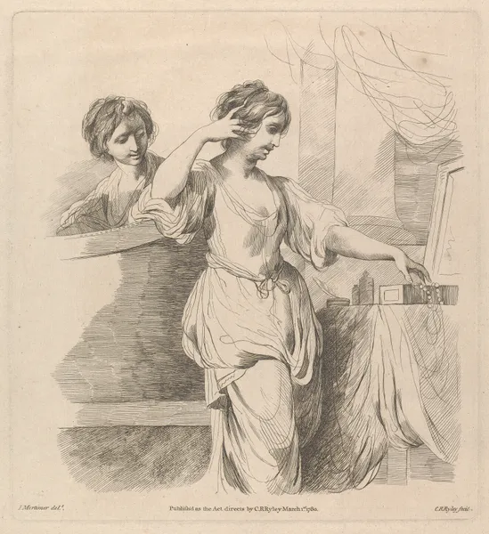 Two Women at Toilette av John Hamilton Mortimer