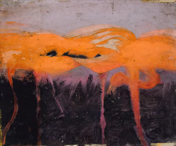 Red Flamingoes, study for book Concealing Coloration in the Animal Kingdom av Abbott Handerson Thayer