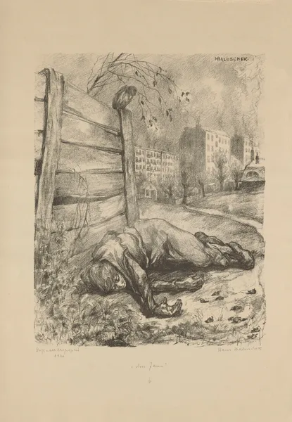 Am Zaun av Hans Baluschek