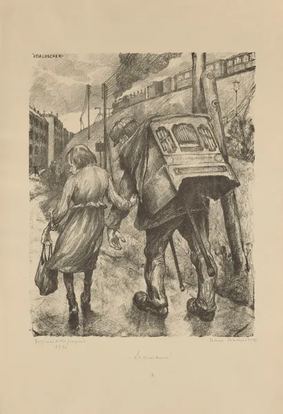 Wandering Lyre Player av Hans Baluschek