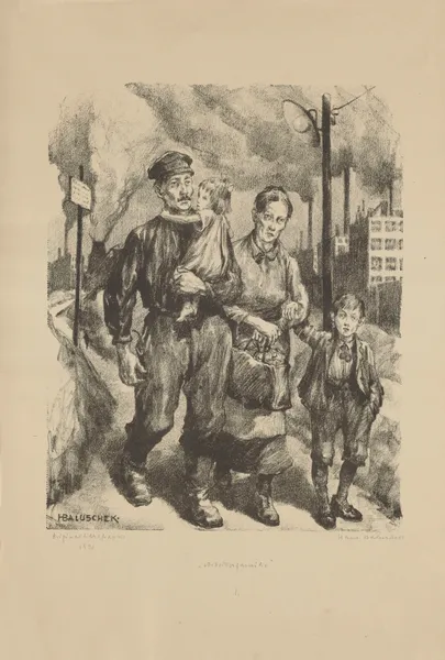 Workers’ family av Hans Baluschek