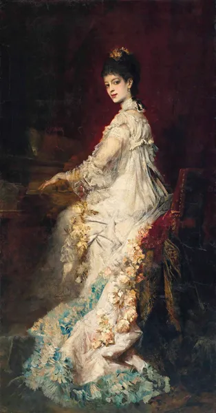Portrait Of Maria, Countess Von Dönhoff av Hans Makart
