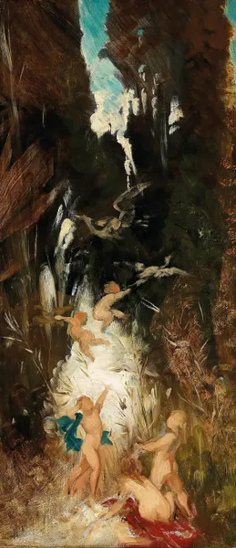 Putti Near A Forest Brook av Hans Makart