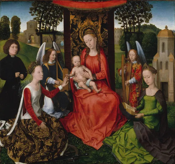 Virgin and Child with Saints Catherine of Alexandria and Barbara av Hans Memling