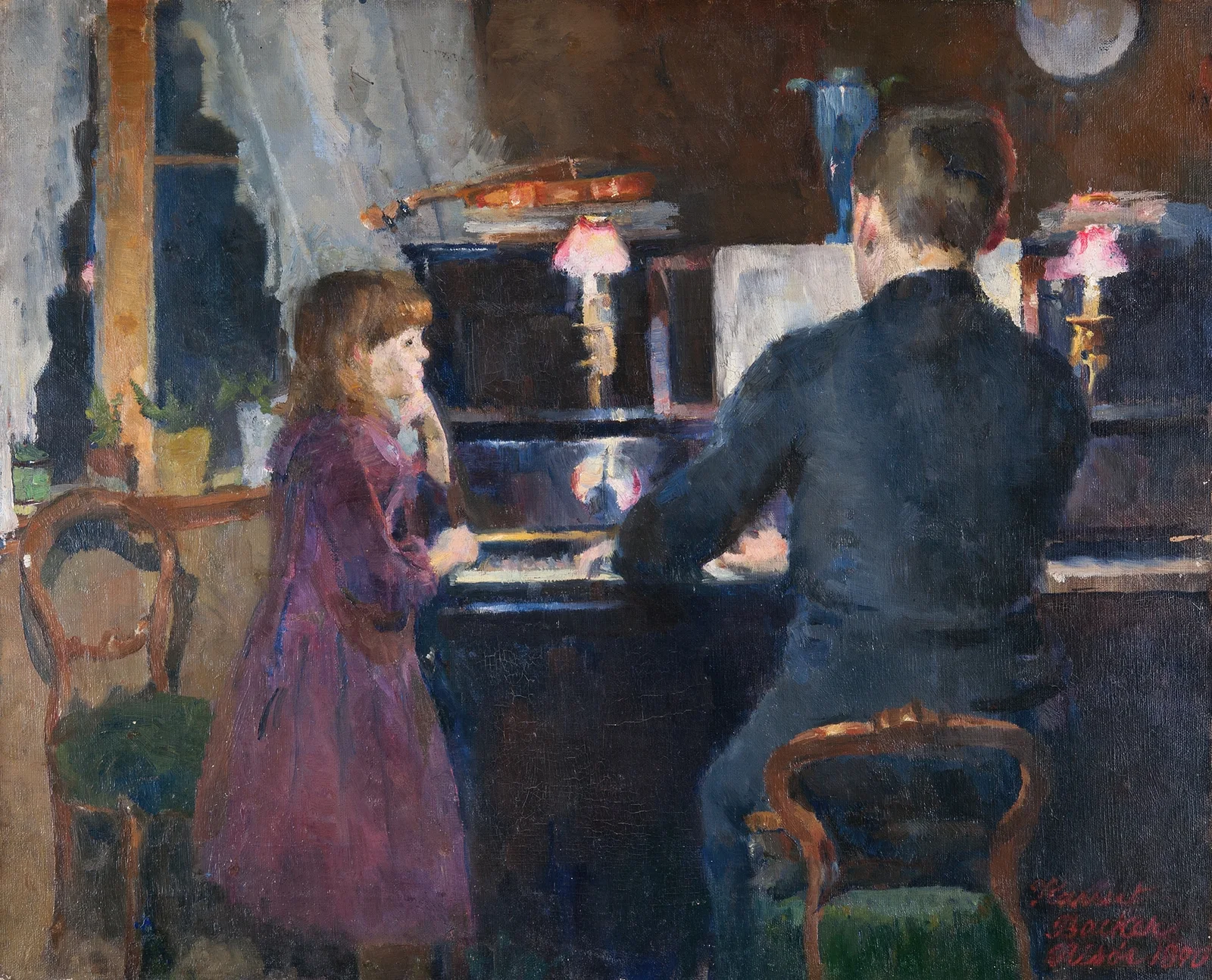Big Brother Playing av Harriet Backer