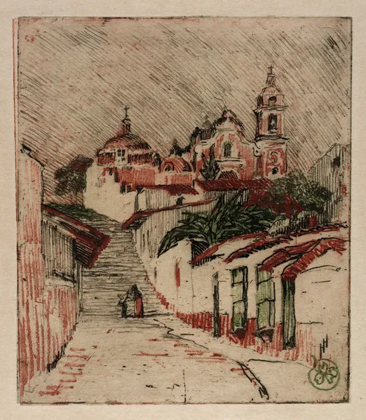 Church At Cuernavaca, Mexico av Helen Hyde