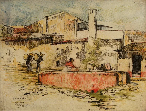The Pink Fountain At Jalapa av Helen Hyde