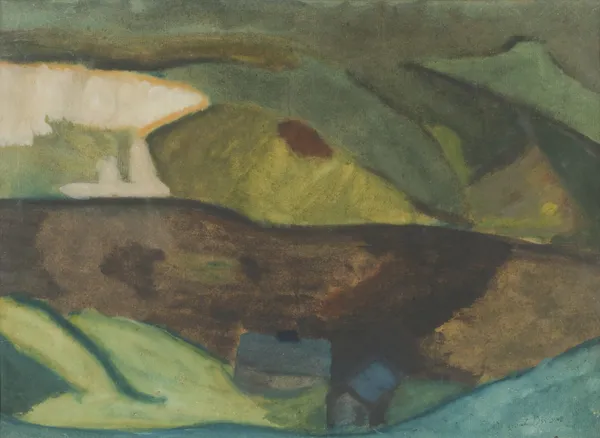 Fishing Cottages by the River. Motif from Granvåg, Faxälven av Helmer Osslund