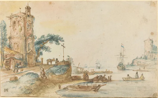 Scene with a Tower to the Left av Hendrick Avercamp