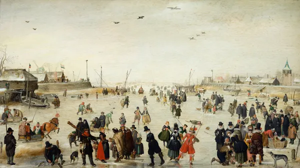 Winter Scene on a Frozen Canal av Hendrick Avercamp