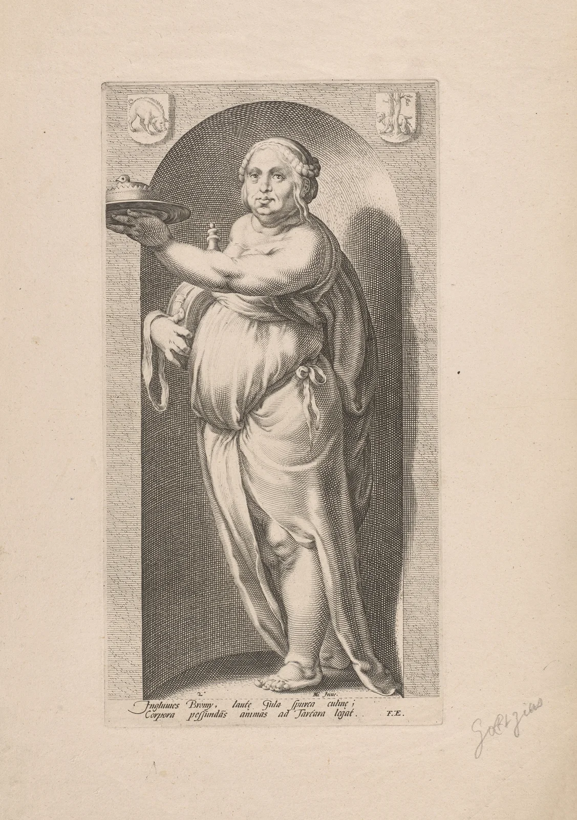 Gluttony av Hendrick Goltzius