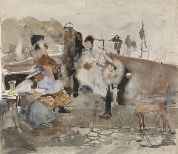 Gezelschap op een boot av George Hendrik Breitner