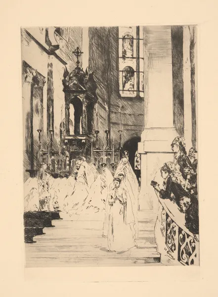 Communion at Trinity Church av Henri Gervex