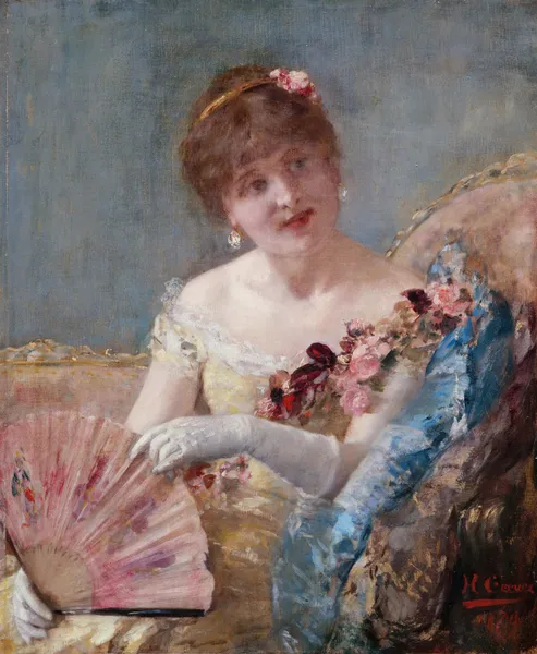 Femme à l’éventail (Portrait de Réjane) av Henri Gervex