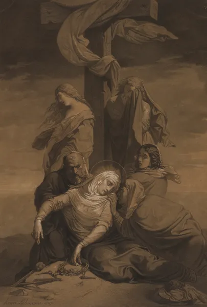 Lamentation at the Foot of the Cross av Henri Lehmann