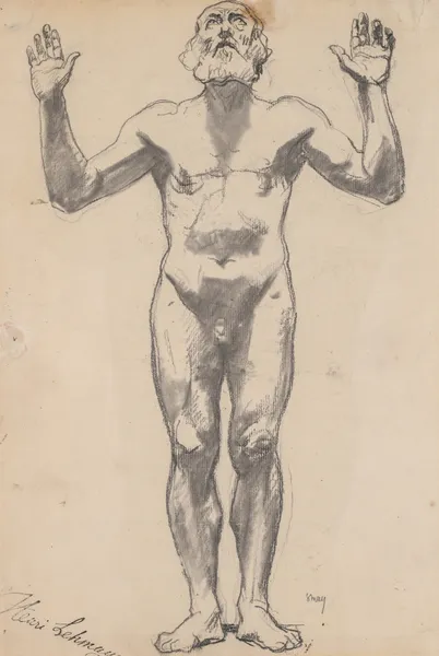 Nude Study of an Old Man av Henri Lehmann