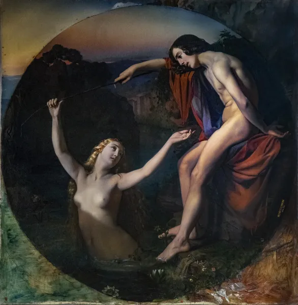 The fisherman and the nymph av Henri Lehmann