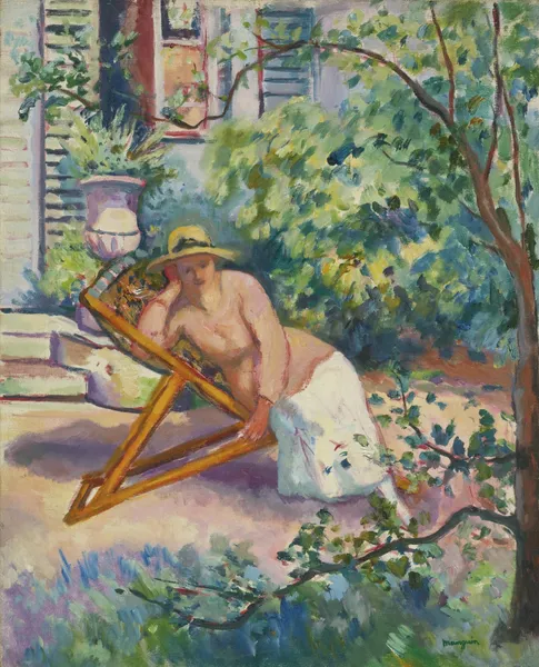 Jeanne dans le jardin de Neuilly av Henri Manguin