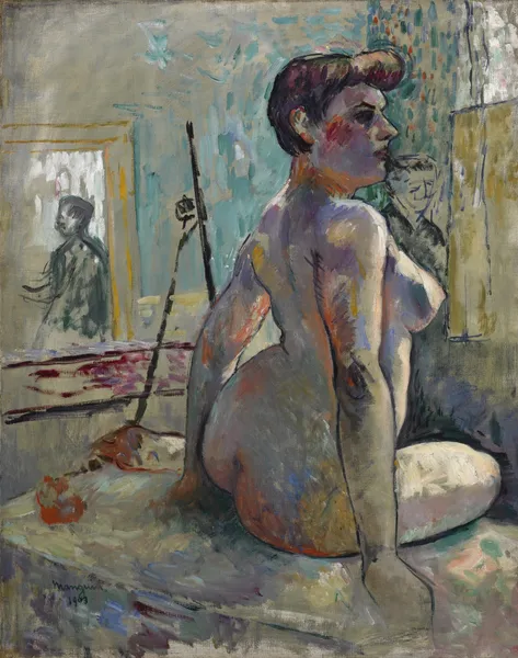 Nu à l’atelier (La Croupe, Rue Boursault) av Henri Manguin