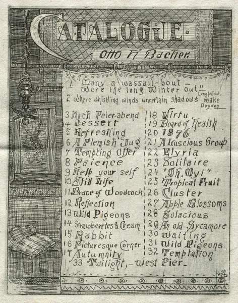 Catalogue av Otto Henry Bacher