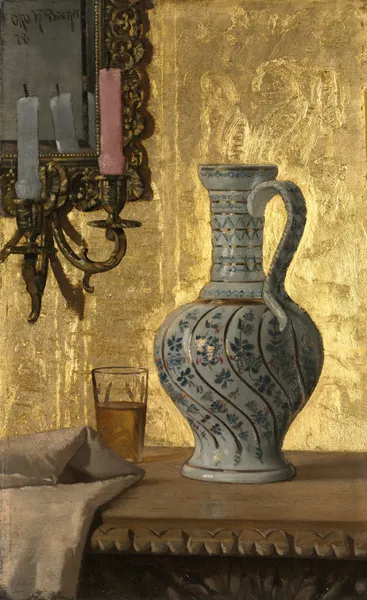 Pitcher And A Glass On A Table av Otto Henry Bacher