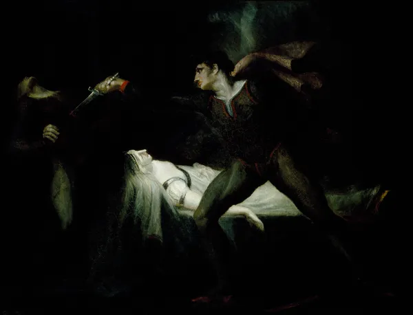Romeo stabs Paris at the bier of Juliet av Henry Fuseli