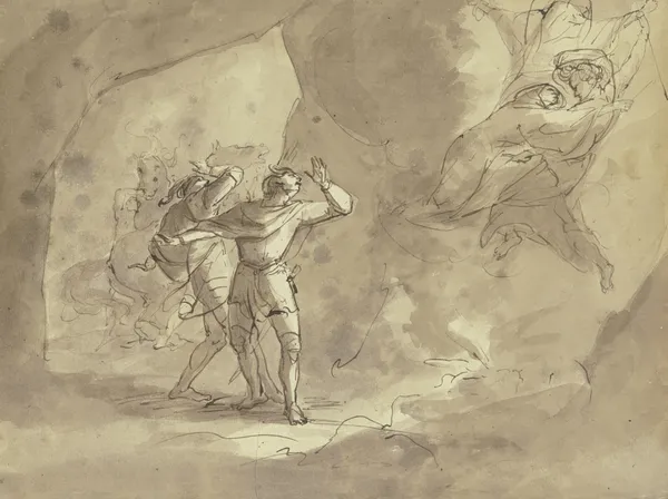 Vision zweier Männer in einer Grotte av Henry Fuseli