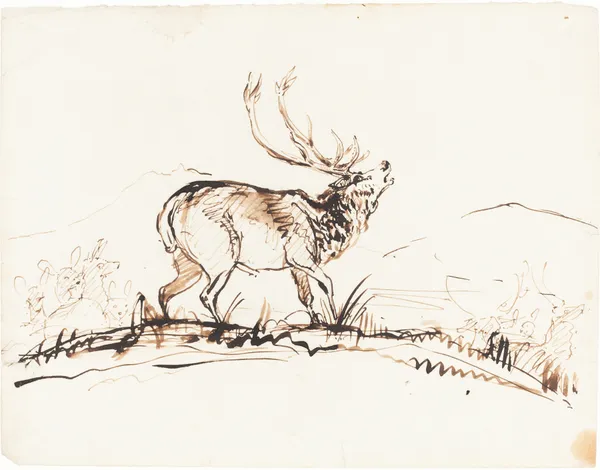 A Bellowing Stag (probably 1840-1850) av Sir Edwin Henry Landseer
