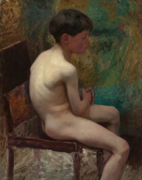A Young Boy (Seated Boy) av Edward Henry Potthast