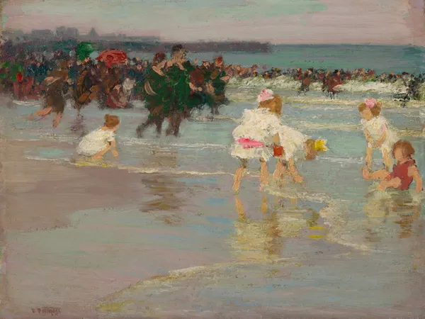 Beach Scene (or Sunday on the Beach) av Edward Henry Potthast