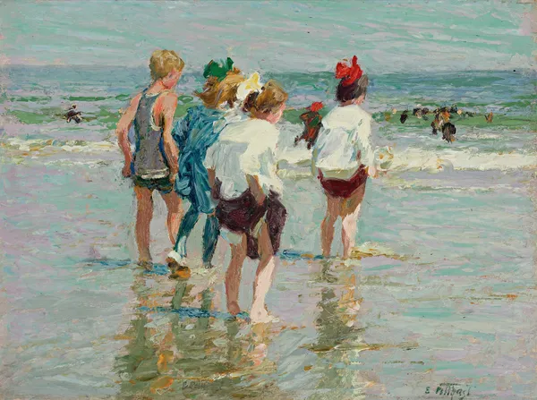 Summer Day, Brighton Beach av Edward Henry Potthast